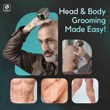 Електричний гоління для обличчя та тіла Pitbull Platinum PRO - бездротовий, USB-зарядний, для чоловіків. З бонусними лезами та аксесуарами