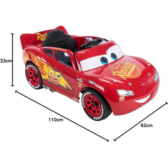 Дитячий електромобіль Huffy Disney Тачки МакКвін, червоний