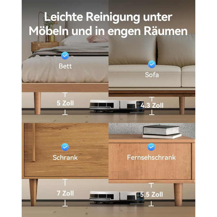 Робот-пилосос Tesvor S8 Pro з функцією миття - 8000Pa, LiDAR-навігація, 240 хв роботи, керування через додаток/Alexa, для прибирання шерсті тварин, килимів та твердих підлог (M2)