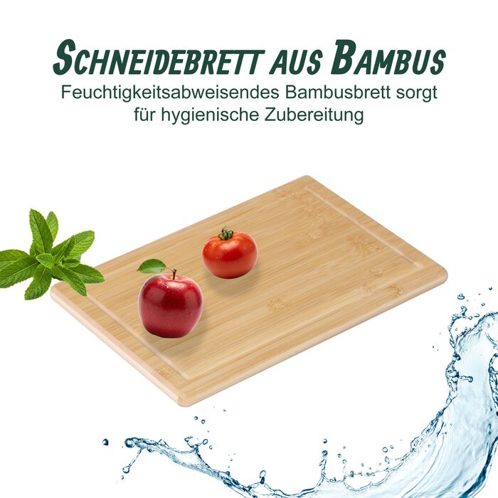 Дерев'яна обробна дошка Relaxdays з бамбука з жолобом для соку