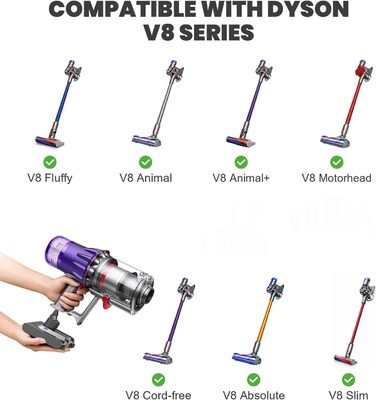 Змінна батарея V8 6.0Ah для пилососа Dyson V8 (включаючи 2 фільтри, викрутки, гвинти, щітки)