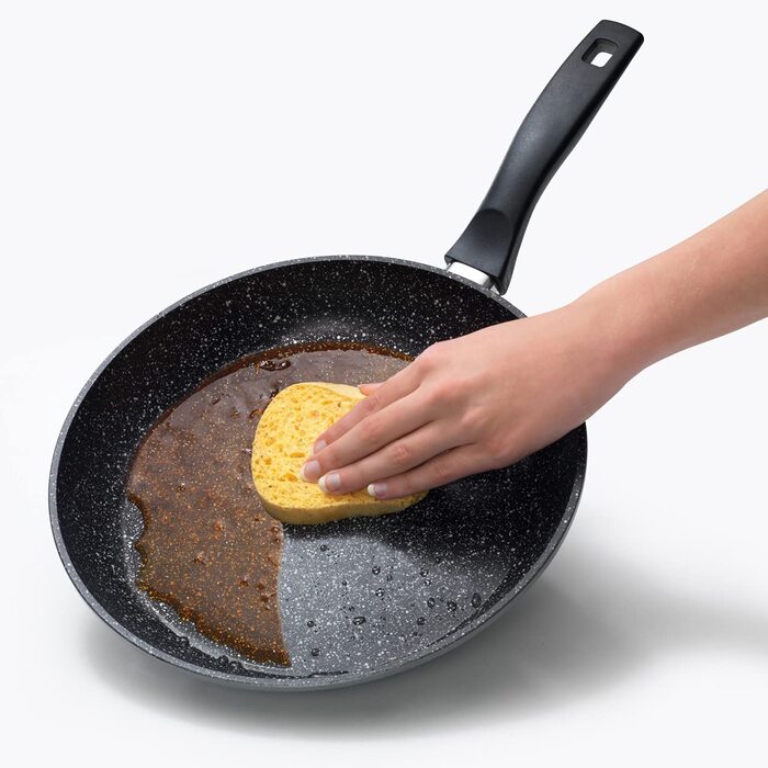 Кам'яна сковорода з обідком 28 см заввишки, лита алюмінієва каструля з покриттям з натуральних кам'яних частинок, підходить для духовки і
