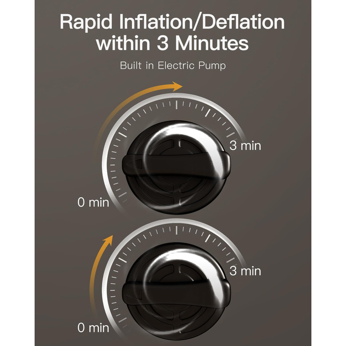 Надувний матрац ChillSun для 1 особи з вбудованим насосом 190x100x40 см, самонадувний, для дому, гостей, кемпінгу (190x100 см)