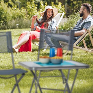 Relaxdays Складний балконний столик зі склом