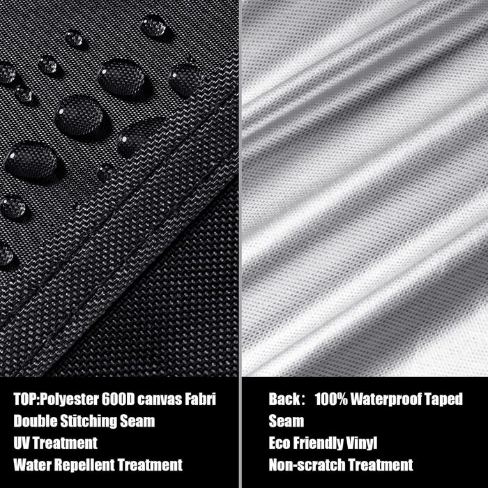 Водонепроникний чохол для садово-патіо меблів 600D Oxford, захист від вітру, пилу, UV-випромінювання (242x162x100 см)