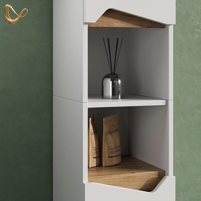 Шафа-комод Livinity Bad Timavo, білий, 60 x 67 см з полицею, білий (висока шафа)