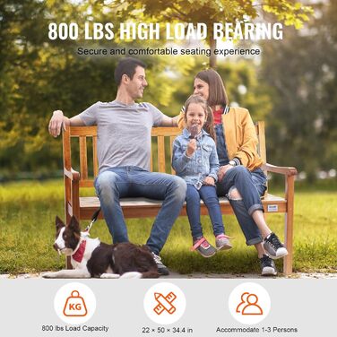 Металева лавка VEVOR для саду, тераси, парку – міцна, на 3 особи, з підлокітниками та спинкою, 127 см, вінтажний дизайн