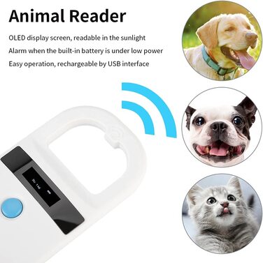 Сканер для домашніх тварин, пристрій для читання домашніх тварин з низьким енергоспоживанням, що перезаряджається для FDX-B для мікрочіпів EMID, 01 02 015