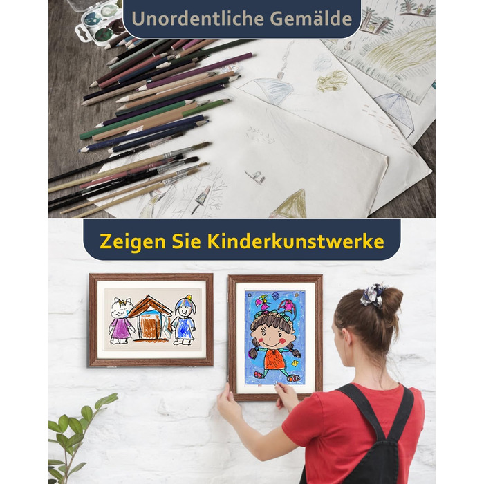 Рамка для дитячих малюнків Ciscle A3, A4 (2 шт.) - дерев'яна, для творчості, в школу та додому