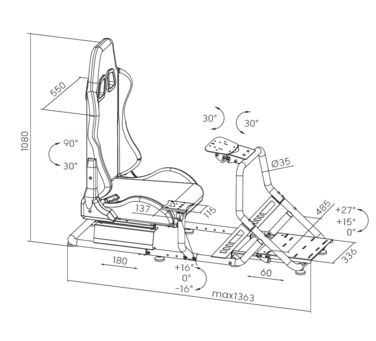 Ігрове крісло кокпіт GamePro RS100