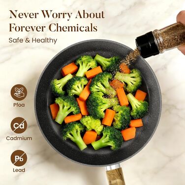 Набір каструль Kitchen Academy Induktion 12 шт. з нержавіючої сталі, сірий граніт, антипригарне покриття, PFOA & PFOS-free