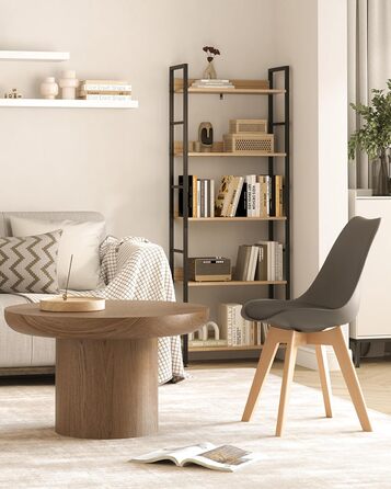 WOLTU Комплект з 4-х кухонних стільців, скандинавський дизайн, штучна шкіра, масивні дерев'яні ніжки, до 150 кг, сірий