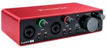 Аудіоінтерфейс Focusrite Scarlett 2i2 3-го покоління з USB: комплект для гітаристів, вокалістів та продюсерів. Студійна якість звуку + ПО