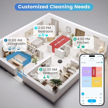 Робот-пилосос AIRROBO T20+ з функцією миття, 3.5л, станція самоочищення, 180хв роботи, LiDAR навігація, потужне всмоктування, керування через додаток, колір: чорний