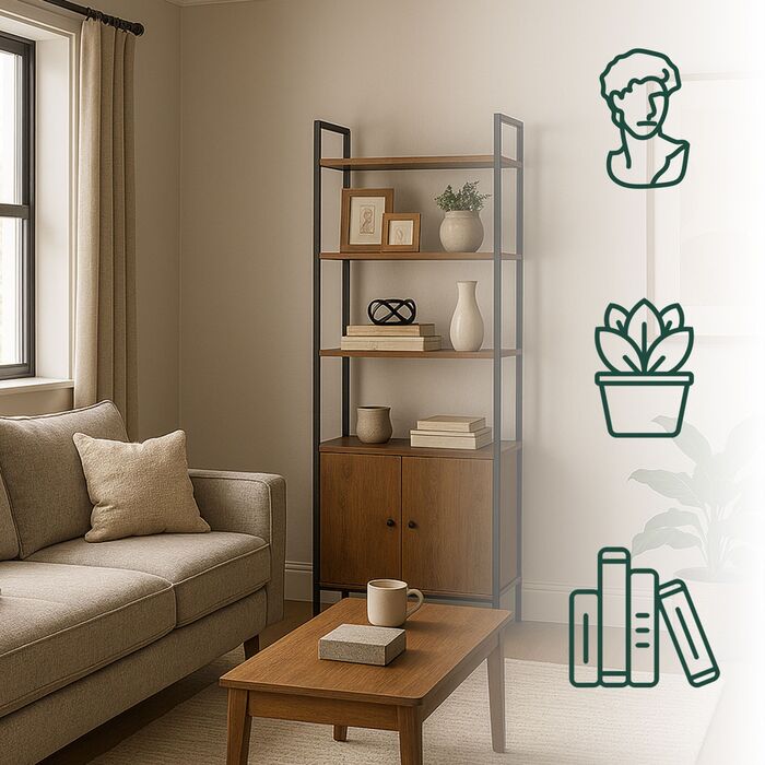 Стелаж Relaxdays з нижньою шафкою