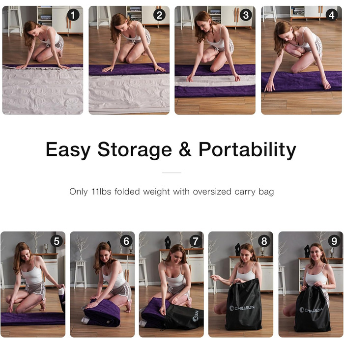 Надувна матрац ChillSun для 1 особи з вбудованим насосом 190x100x40 см - самонадувна кемпінгова матрац для дому, гостей та подорожей