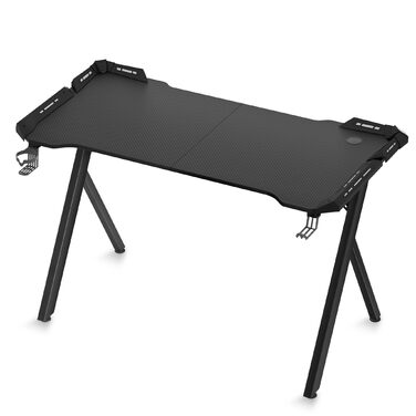Ігровий стіл HENGMEI з підсвіткою 160x60x75 см, регульована висота, великий стіл для комп'ютера, чорний, Y-подібний каркас