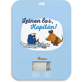 Поставка з мишею - Кухонні ваги 'Cast Off (Цифрові ваги для кухні та домашнього господарства, точні та точні до грама до 5 кг, з батареєю) blau Edition Hamburg