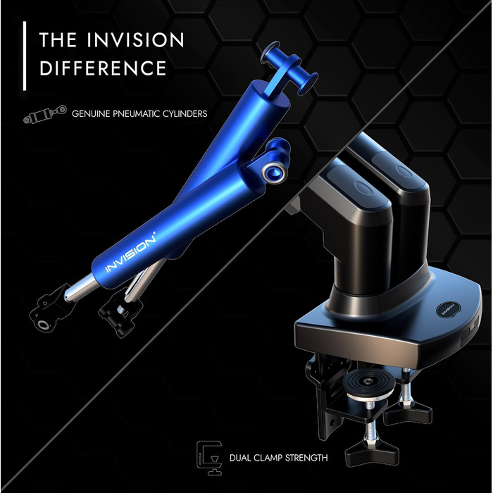 Кріплення для монітора Invision MX400 - 2 монітори, 19-32 дюйми, VESA 75/100 мм, регулювання висоти, настільний кріплення