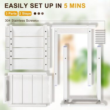 Двоярусний душовий стілець NALONE з HDPE, сучасний дизайн, антиковзні накладки, ергономічний та водонепроникний квадратний стілець для душу