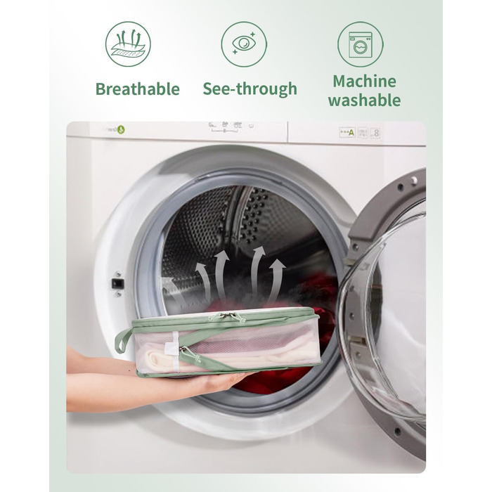 Набір компресійних органайзерів для валізи та рюкзака ECOHUB, 6 предметів, ультралегкі пакувальні куби з сітки для ручної поклажі, екологічні (Зелений)