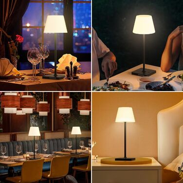 LED лампа настільна акумуляторна бездротова, диммувана, з сенсором, 4000mAh, з функцією павербанку, IP44, вологозахищена, для дому та вулиці (чорна)