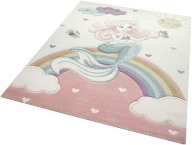 Дитячий килим Русалка килим для дитячої кімнати принцеса пастельний розмір 80x150 см