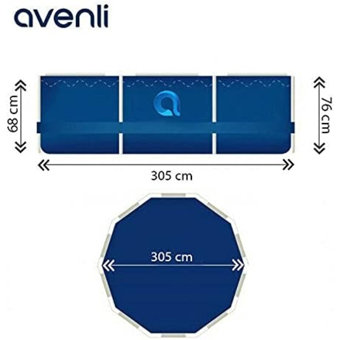 Басейн з нержавіючої сталі Avenlur з простим налаштуванням (тільки басейн) (глибина 3 м x 76 см) 10 футів x 30 дюймів
