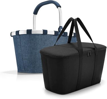 Дорожня сумка, набір з сумки-перенесення BK сумка-холодильник UH, BKUH, кошик для покупок з відповідною сумкою-холодильником, (Twist Blue Black)