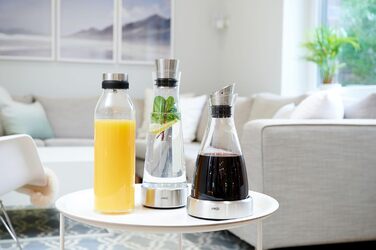 Емса Flow - термоджезва з нержавіючої сталі та скла, 1 л, 14x14x30 см | Зберігає холод до 4 годин | Емса