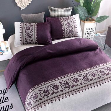 Комплект постільної білизни WONGS BEDDING 135x200см, мікрофібра, блискавка, в т.ч. наволочка (фіолетова)