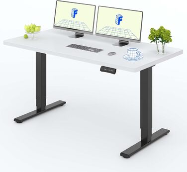 Регульований за висотою стіл FlexiSpot 160x80 см, білий + білий, електричний, з двома моторами, 160 кг
