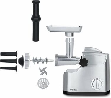 Електрична м'ясорубка H.Koenig WMG800 з нержавіючої сталі, 2 л, потужність до 2 кг/м
