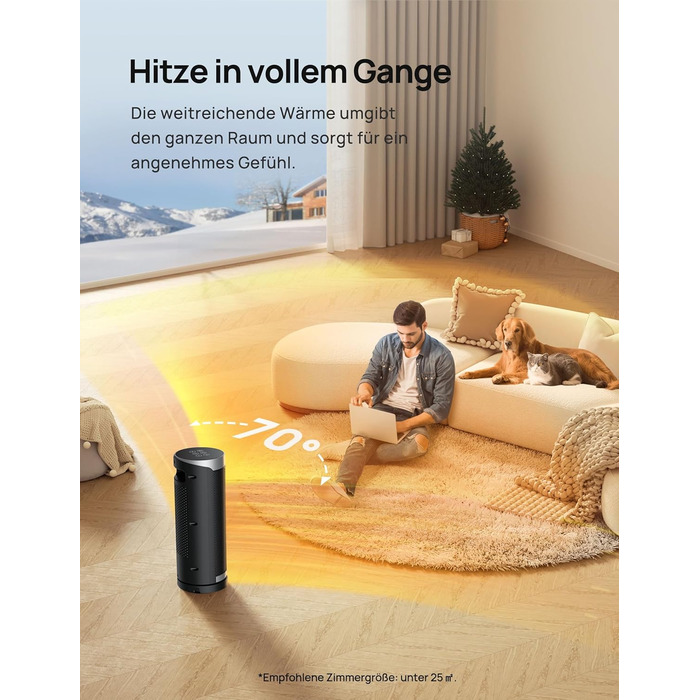 Електричний обігрівач Dreo Solaris Slim H3: тихий, енергоефективний, з осциляцією, пультом керування та захистом від перегріву