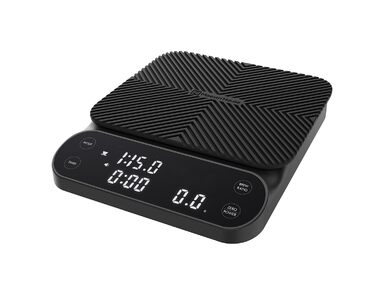 Ваги для кави Maestri House S3 з таймером, 3 кг/0,1 г, перезаряджувані, цифрові, для еспресо, з 3 режимами заварювання, регульованими співвідношеннями та індикатором потоку, для Pour Over, French Press – чорні