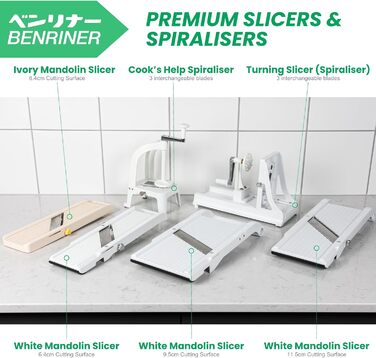 Набір для нарізання овочів Benriner, кремовий колір, старіша версія з підносом
