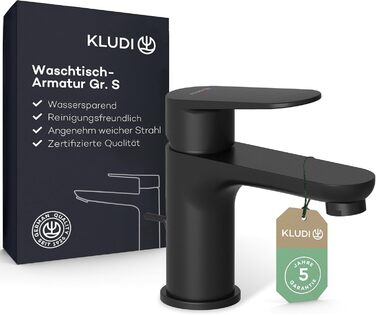 Змішувач для ванни KLUDI-X1 з ручкою-витяжкою, висота зливу 75 мм, хромований, з виливним водозбіром, для ванни, керамічний картридж, акумулятор, чаша для води з підключеннями (S, чорний матовий)