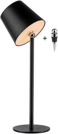 LED настільна лампа SellTec на акумуляторі, USB, білий колір, диммер, IP54, для саду, тераси, кемпінгу (чорний)