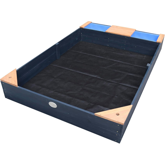 Дерев'яний пісочниця AXI Kelly з лавкою, куточком для сидіння та контейнерами, 180x115 см (Антрацит, Коричневий)