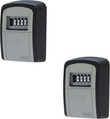 ABUS KeyGarage 787 - ключниці настінна для ключів та дрібних цінностей, чорно-срібна (набір 2 шт.)