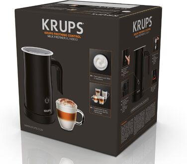 Електричний піноутворювач для молока Krups XL1008, чорний, об'єм до 150 мл