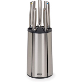 Joseph Joseph Elevate - Набір ножів з обертовим підставою (5 шт.) з нержавіючої сталі, японські леза, антифронт покриття, неслизьке дно