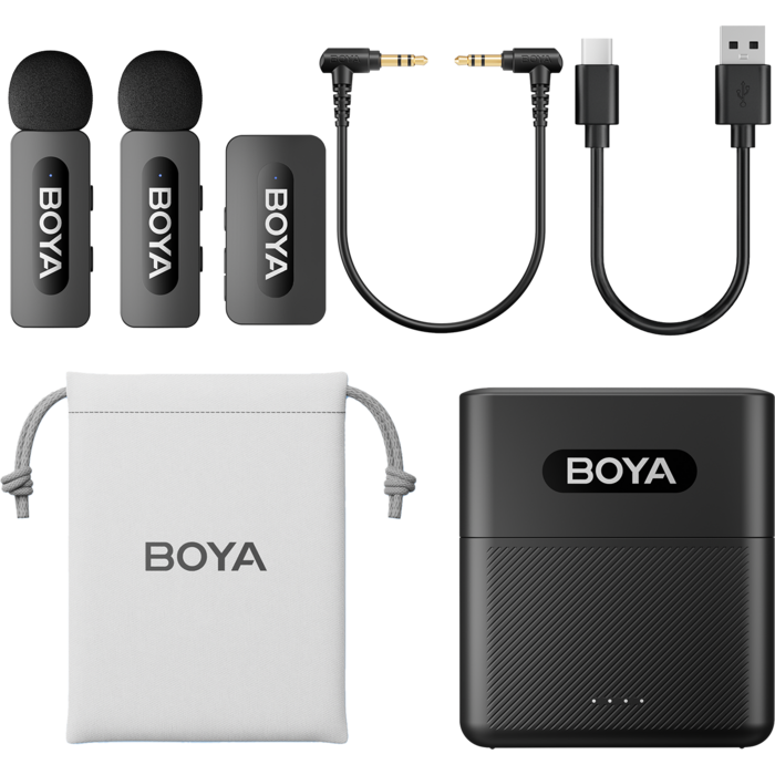 Бездротовий петличний мікрофон BOYA BY-V35 TRS for camera Black