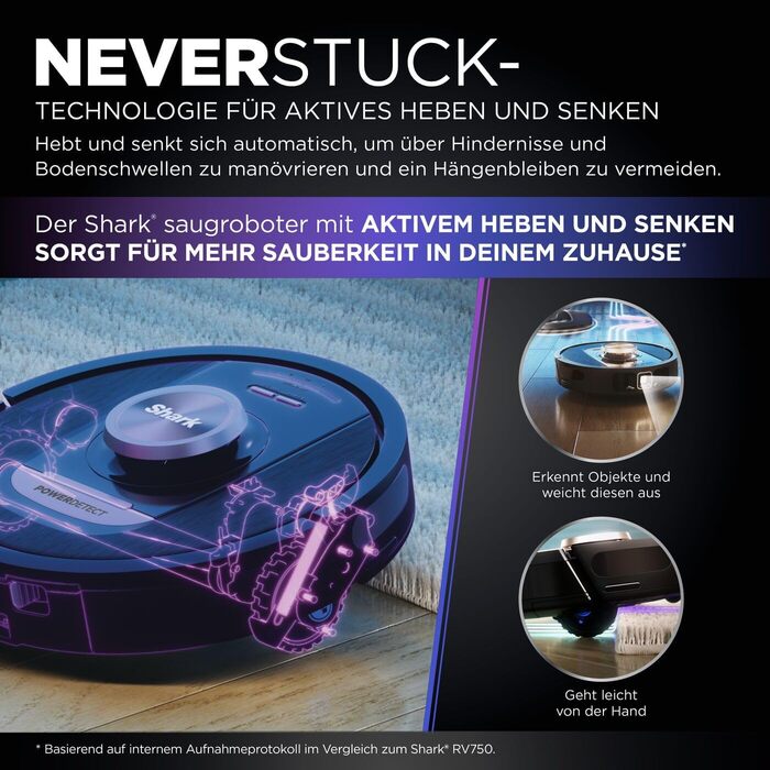 Робот-пилосос Shark PowerDetect 2-в-1 з функцією миття, самостійне очищення на 60 днів, LiDAR-навігація, NeverStuck, керування через додаток, RV2800ZEEU, чорний