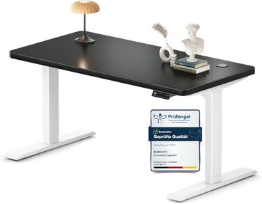 Регульований стіл MAIDeSITe S2 Pro (160x80 см) з електроприводом, чорний, білий каркас, 160 кг, захист від зіткнення