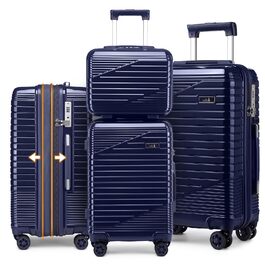Набір валіз Sea Choice 4 в 1: S/M/L/XL, з жорстким корпусом, розширюваний, з TSA-замком, YKK блискавкою, темно-синій