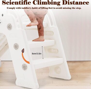 Дитяча гірка складана з підлокітниками сіра для дому та вулиці