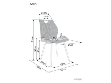 Стілець ARCO VELVET чорний каркас/беж BL.28