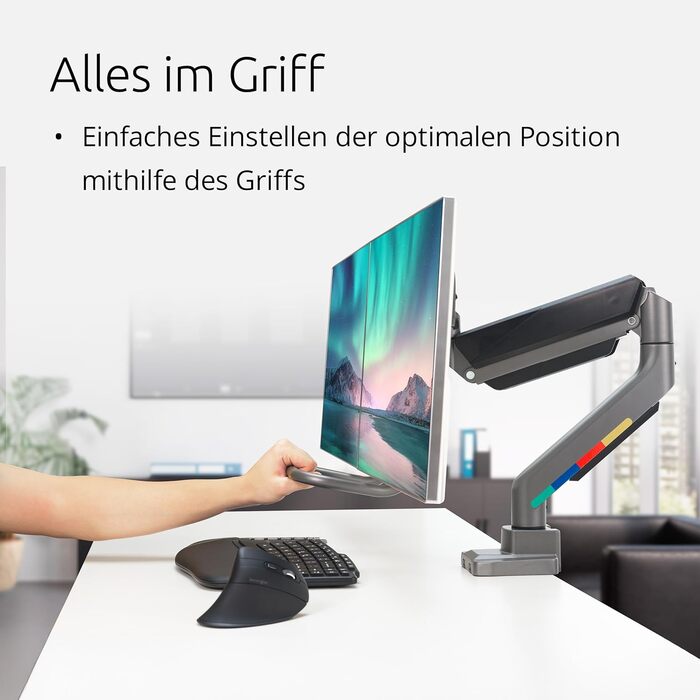 Кріплення для монітора Kensington SmartFit K59601WW (2 монітори, чорний) – регулювання висоти, VESA 75/100