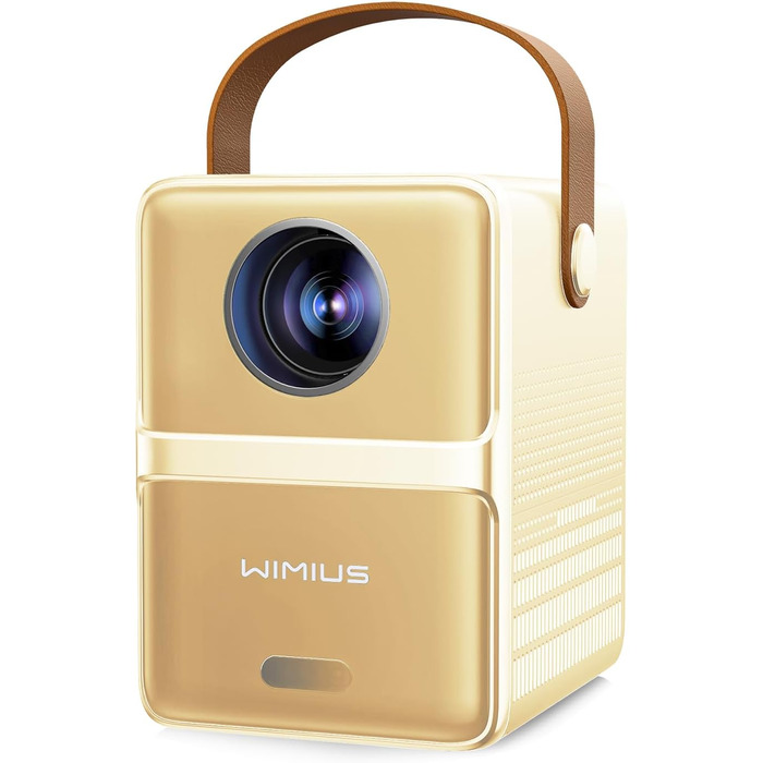 Проектор Mini Beamer 4K Smart з WiFi6, Dolby Audio, Bluetooth, 1080P, Автофокус, Вертикальна корекція, Короткий кидок, Вбудовані додатки (Бежевий)